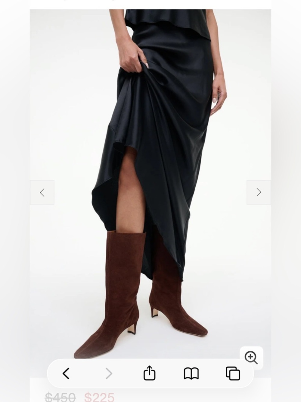 NWT STAUD Midcalf Wally Boot Mahogany Suede Boots Size 38.5 Designer Western